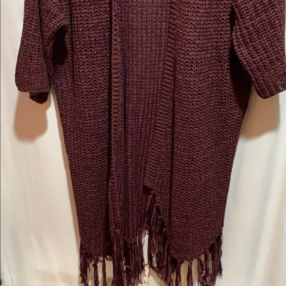 THE HANGER sweater long fringe OS open wine - Picture 3 of 8